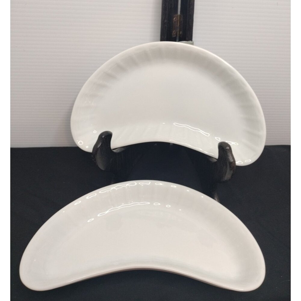Bone Bowls Desert Appetizer USA Pottery White Set Of 4 New 7"X3"1/4x1"